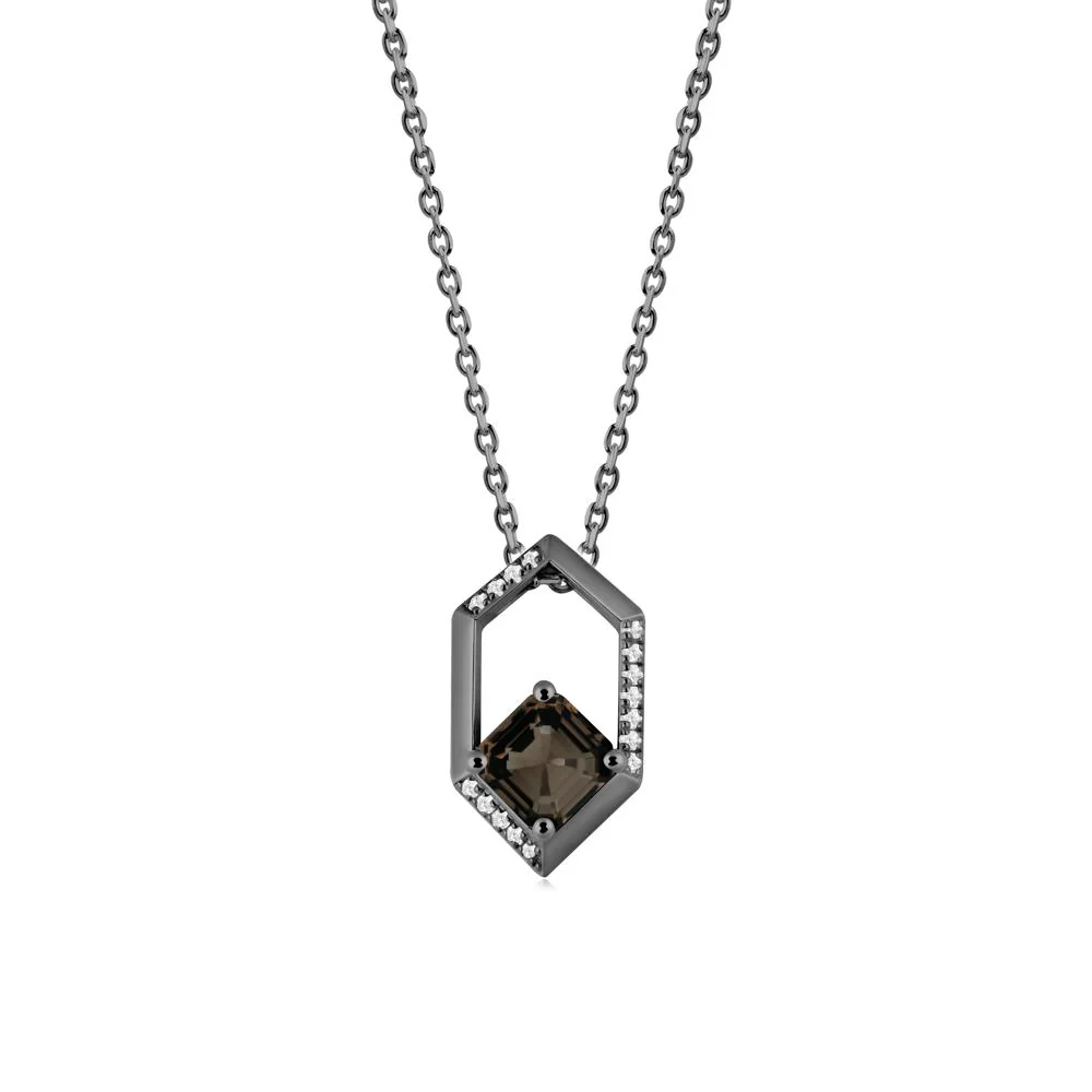 Geometric Asscher Smoky Quartz Pendant - Image 3