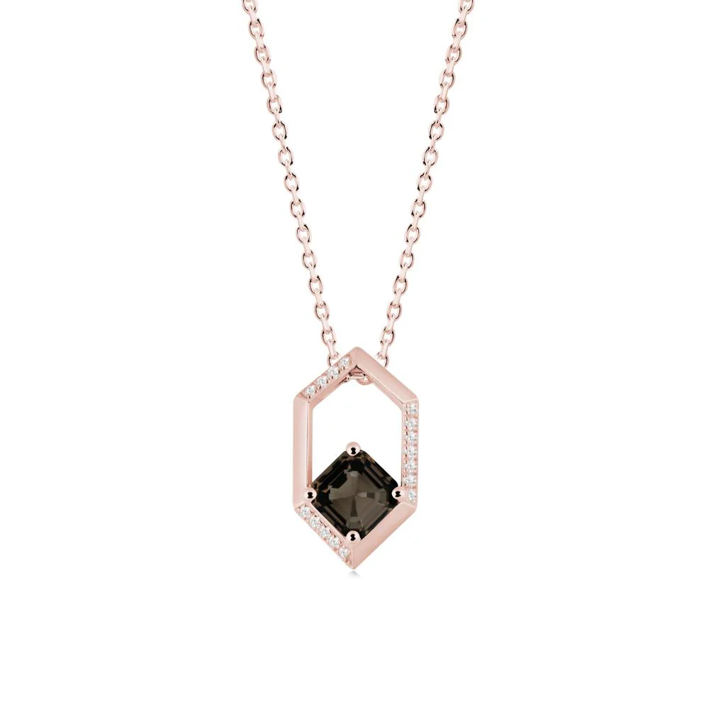 Geometric Asscher Smoky Quartz Pendant - Image 5