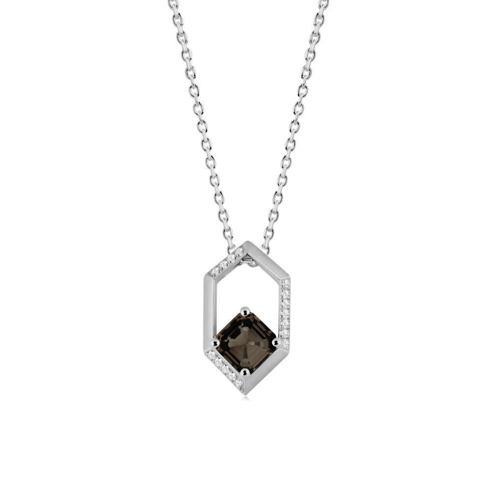 Geometric Asscher Smoky Quartz Pendant - Image 7