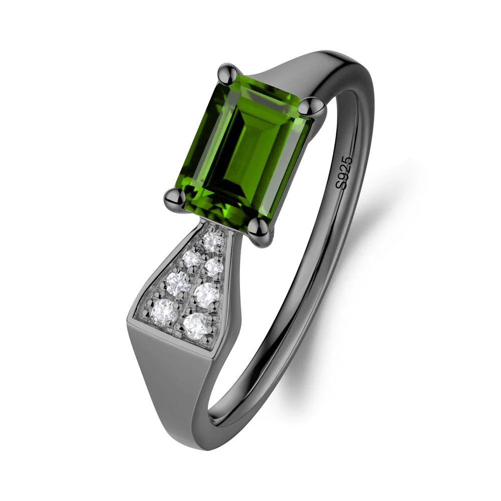 Geometric Emerald Cut Diopside Ring - Image 8