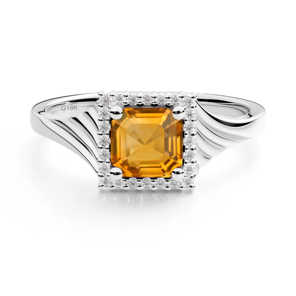 Geometric Halo Citrine Statement Ring - Image 7