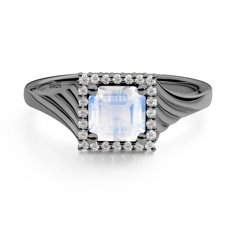 Geometric Halo Moonstone Statement Ring - Image 3