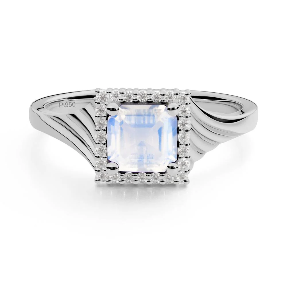 Geometric Halo Moonstone Statement Ring - Image 5