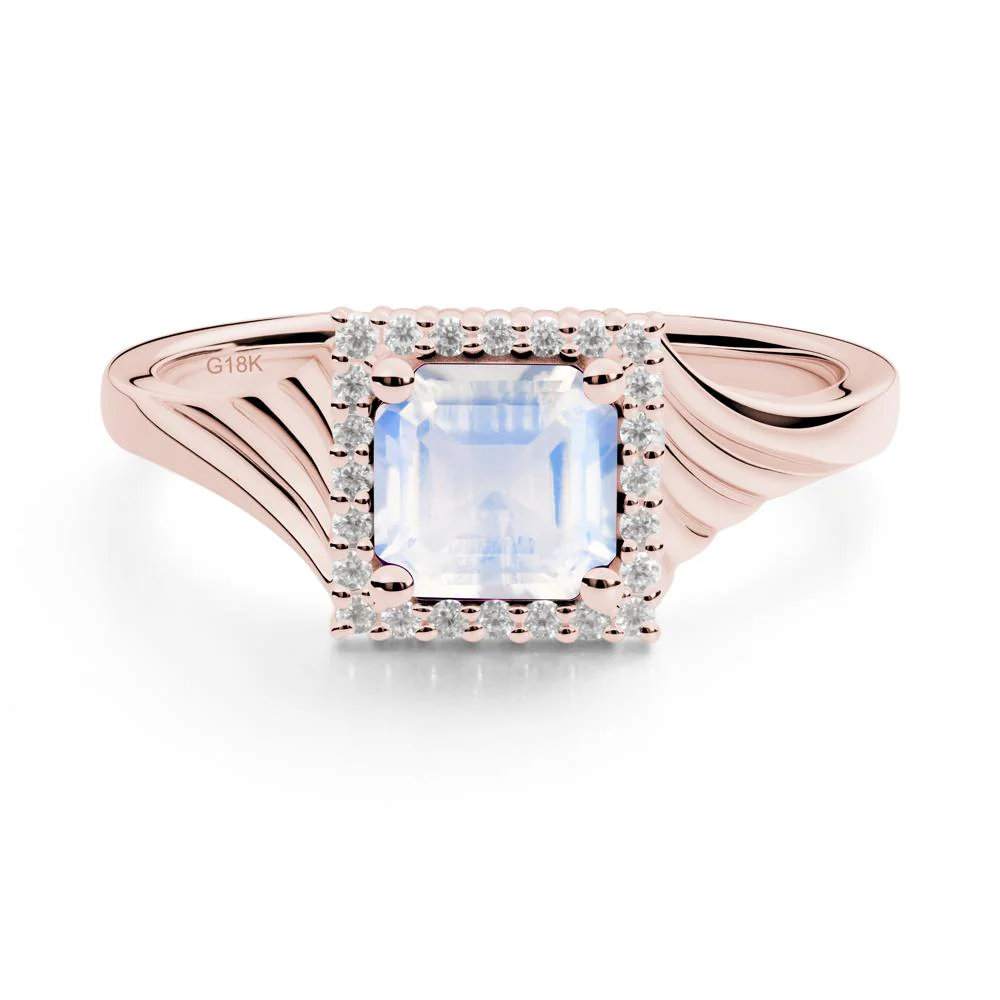 Geometric Halo Moonstone Statement Ring - Image 7