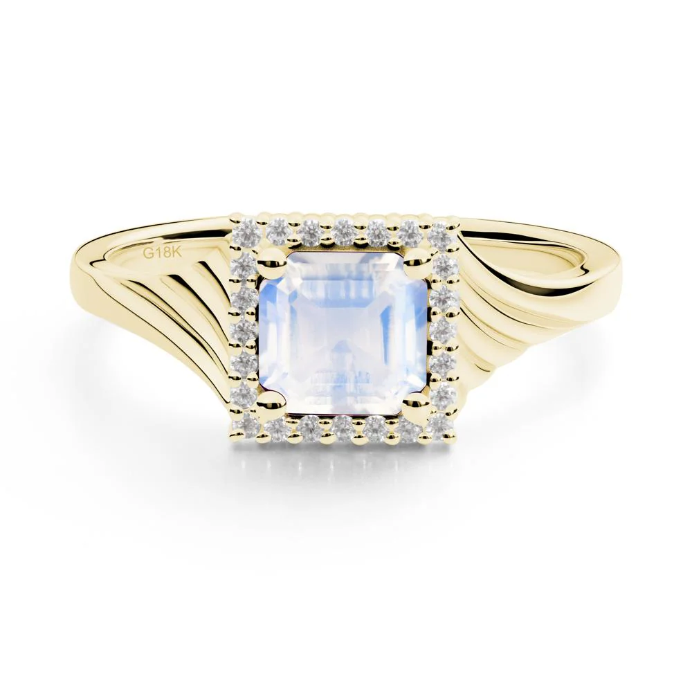 Geometric Halo Moonstone Statement Ring - Image 9