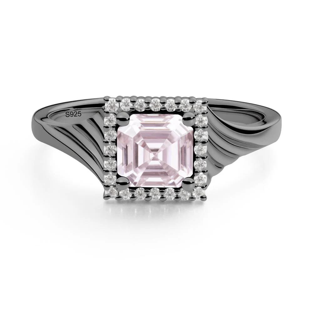 Geometric Halo Pink Cubic Zirconia Statement Ring