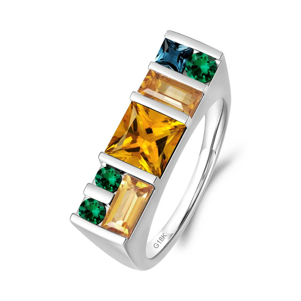 Geometric Multi-Cut Citrine Statement Ring - Image 9