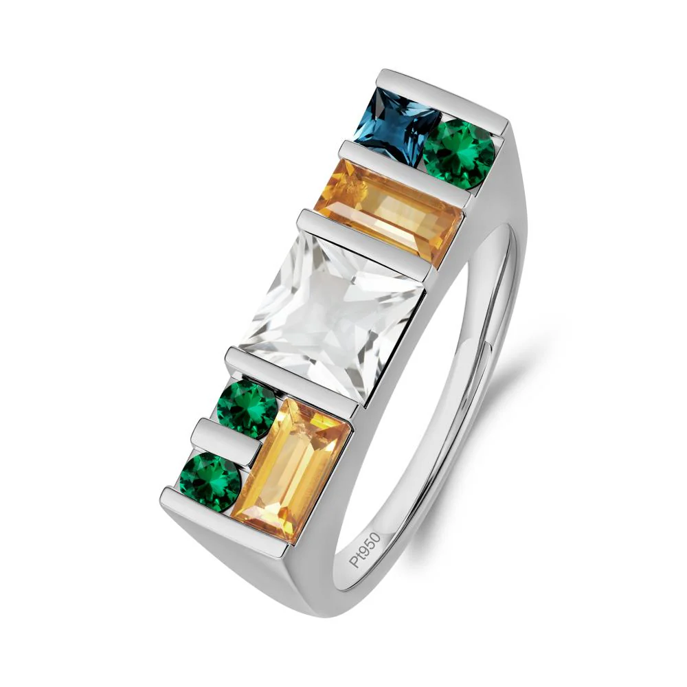 Geometric Multi-Cut White Topaz Statement Ring - Image 4