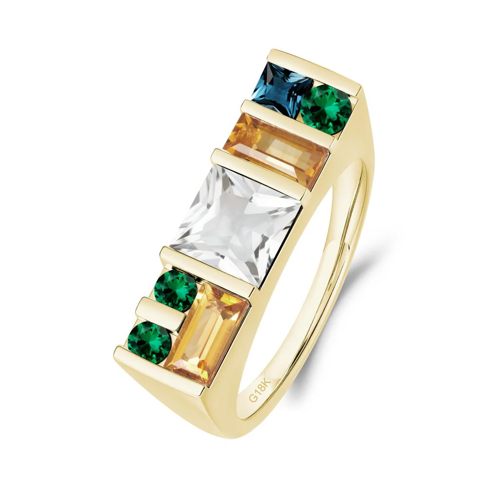 Geometric Multi-Cut White Topaz Statement Ring - Image 9