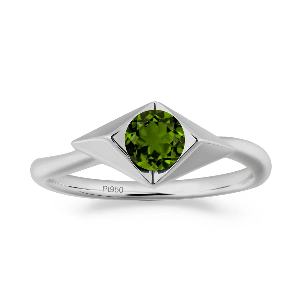Geometric Round Diopside Solitaire Ring - Image 2