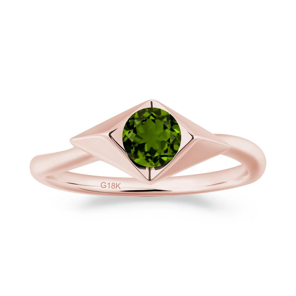 Geometric Round Diopside Solitaire Ring - Image 5