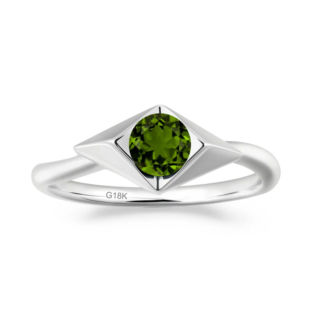 Geometric Round Diopside Solitaire Ring - Image 6