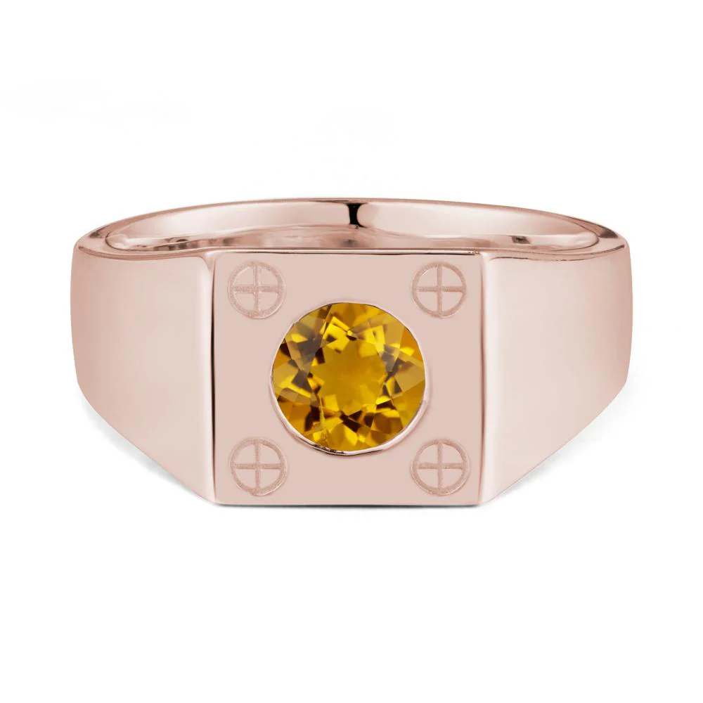 Geometric Wide Band Citrine Ring - Image 2