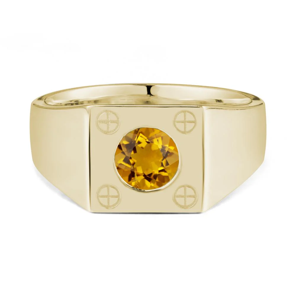 Geometric Wide Band Citrine Ring - Image 4