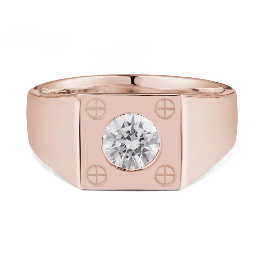 Geometric Wide Band Diamond Ring - Image 2