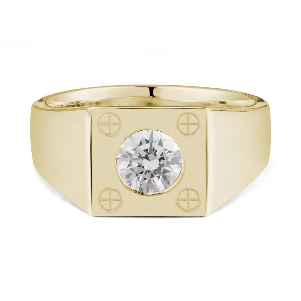 Geometric Wide Band Diamond Ring - Image 4