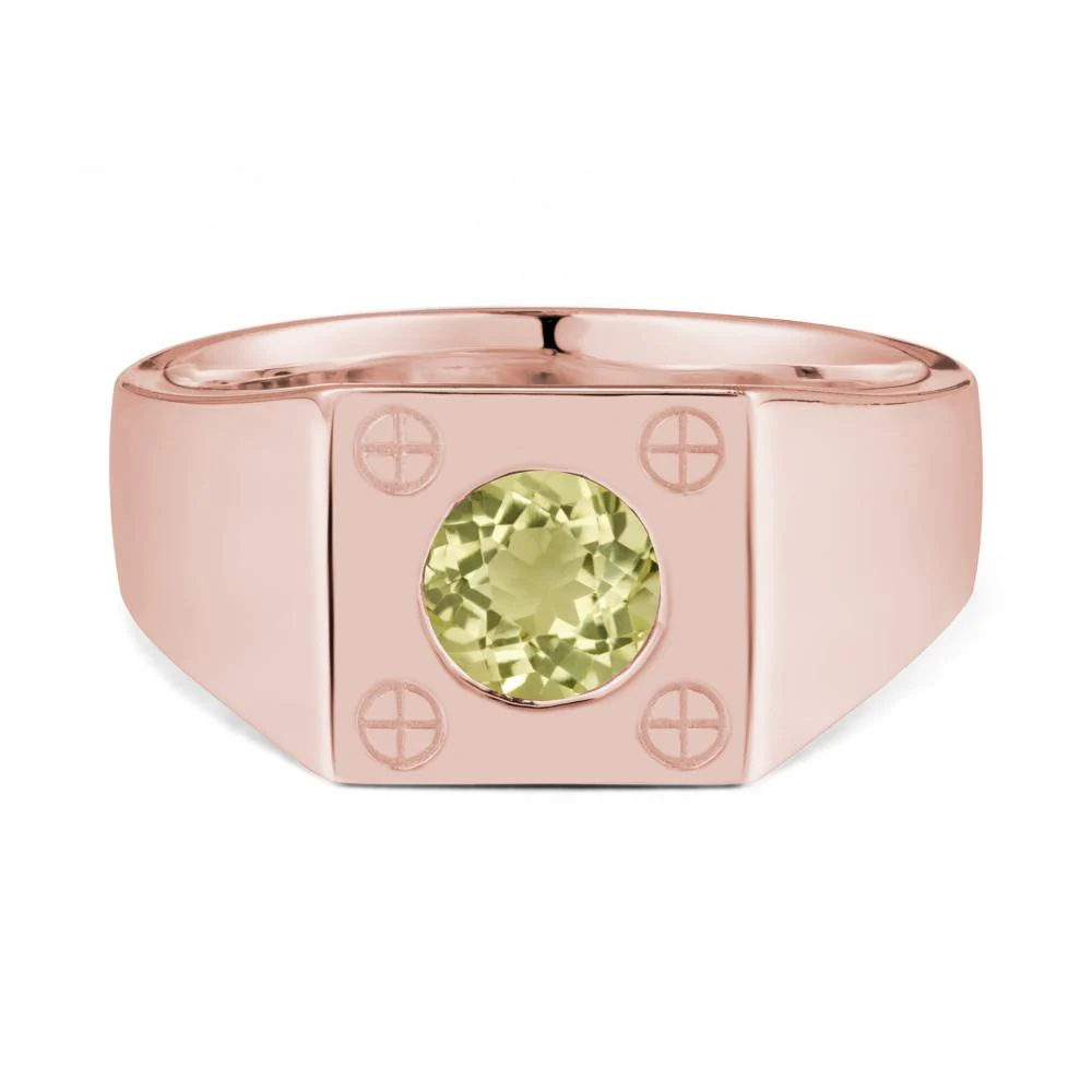 Geometric Wide Band Lemon Quartz Ring - Image 4