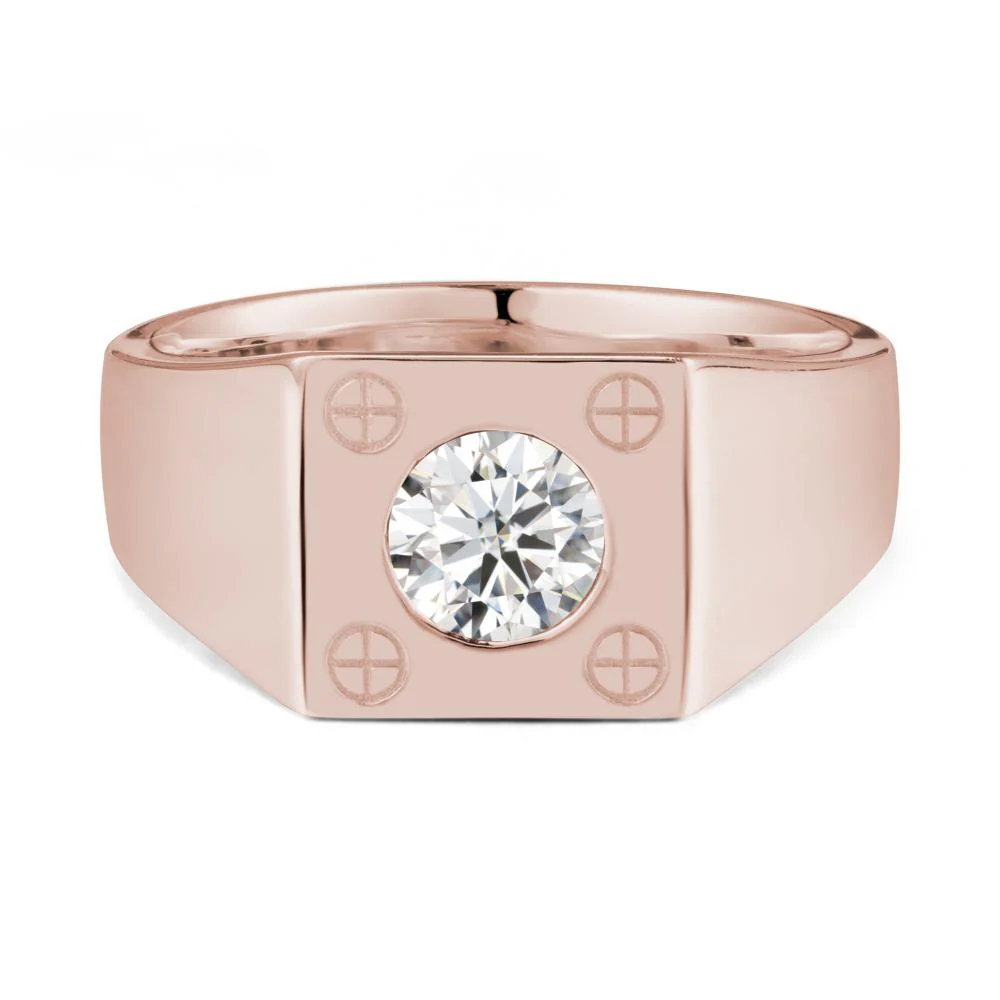 Geometric Wide Band Moissanite Ring - Image 2