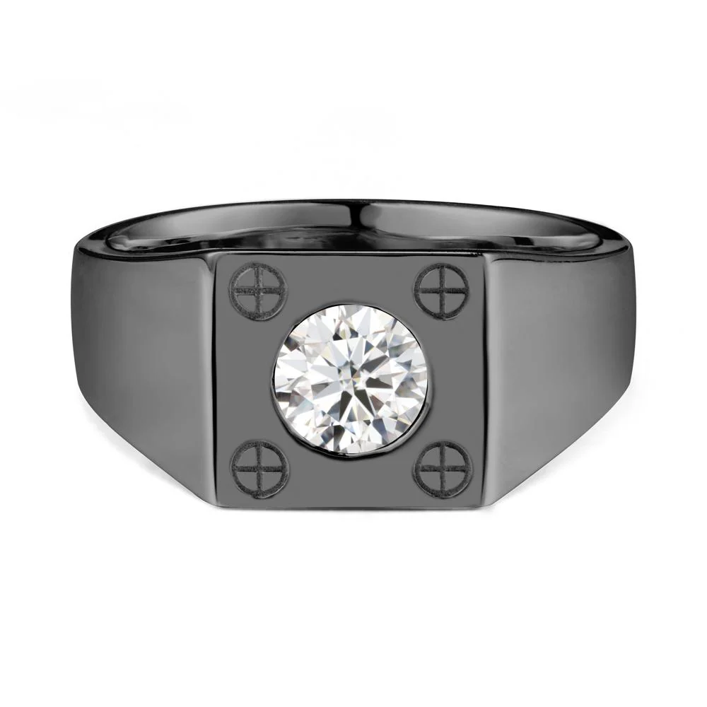 Geometric Wide Band Moissanite Ring - Image 8