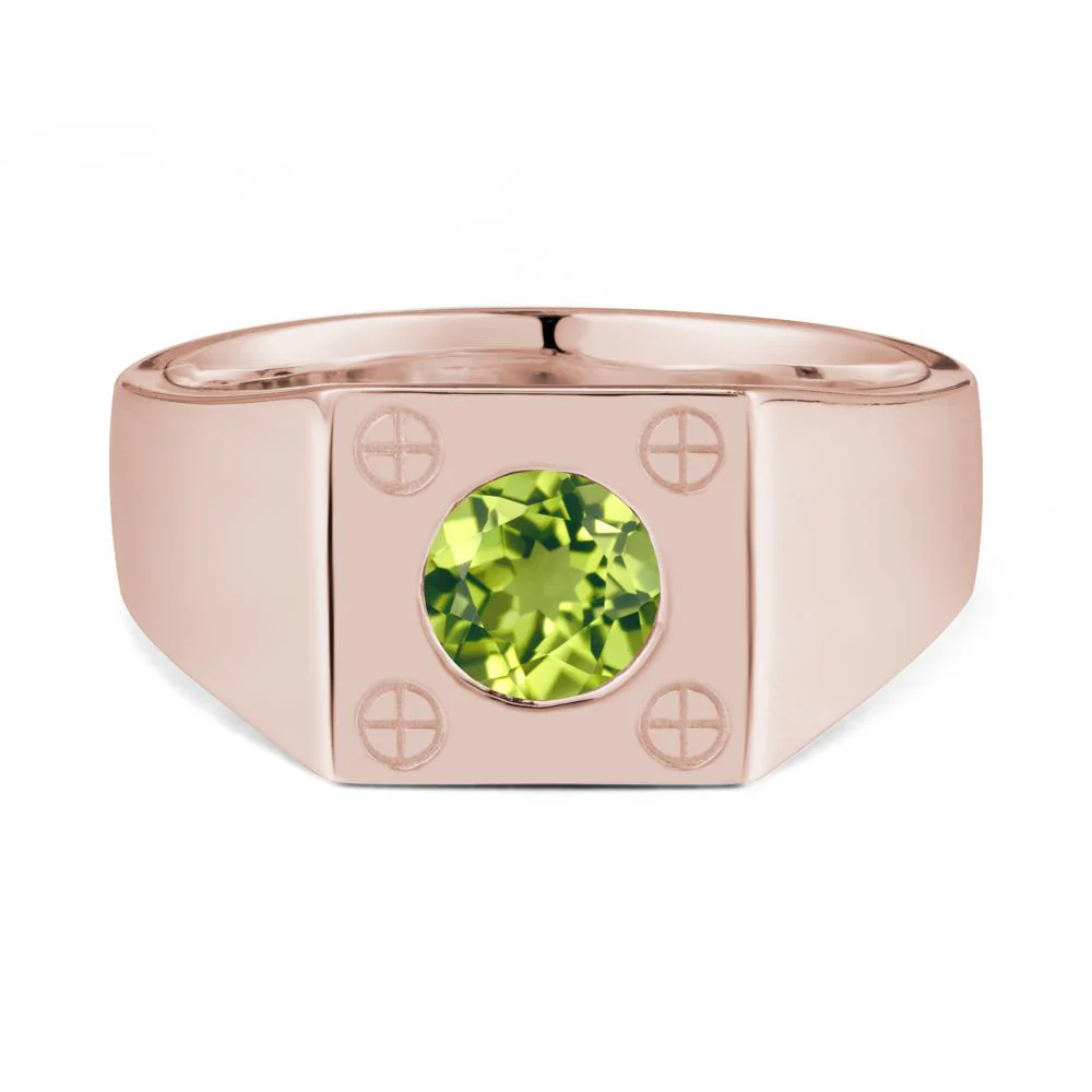 Geometric Wide Band Peridot Ring - Image 2