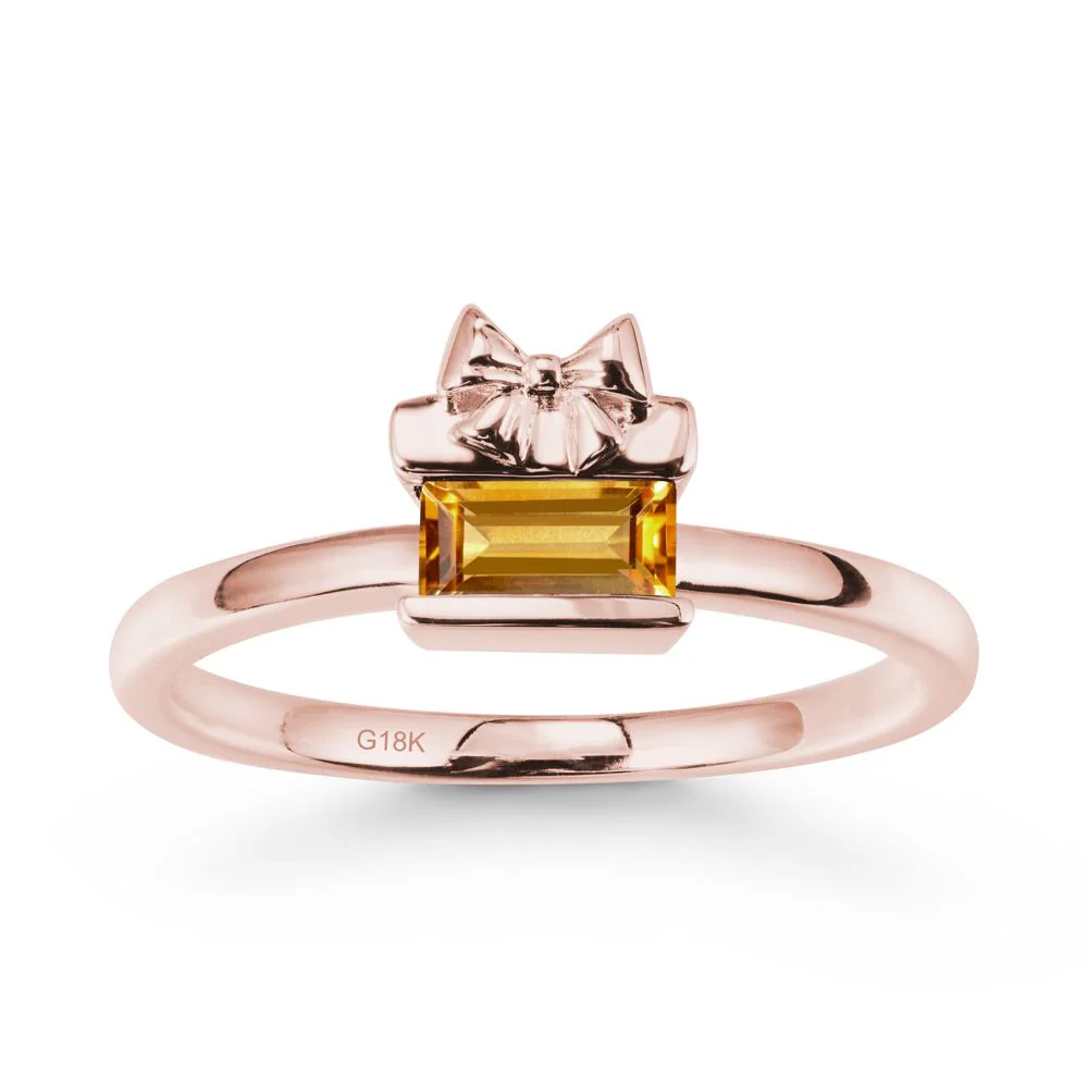 Gift Box Inspired Solitaire Citrine Ring - Image 5