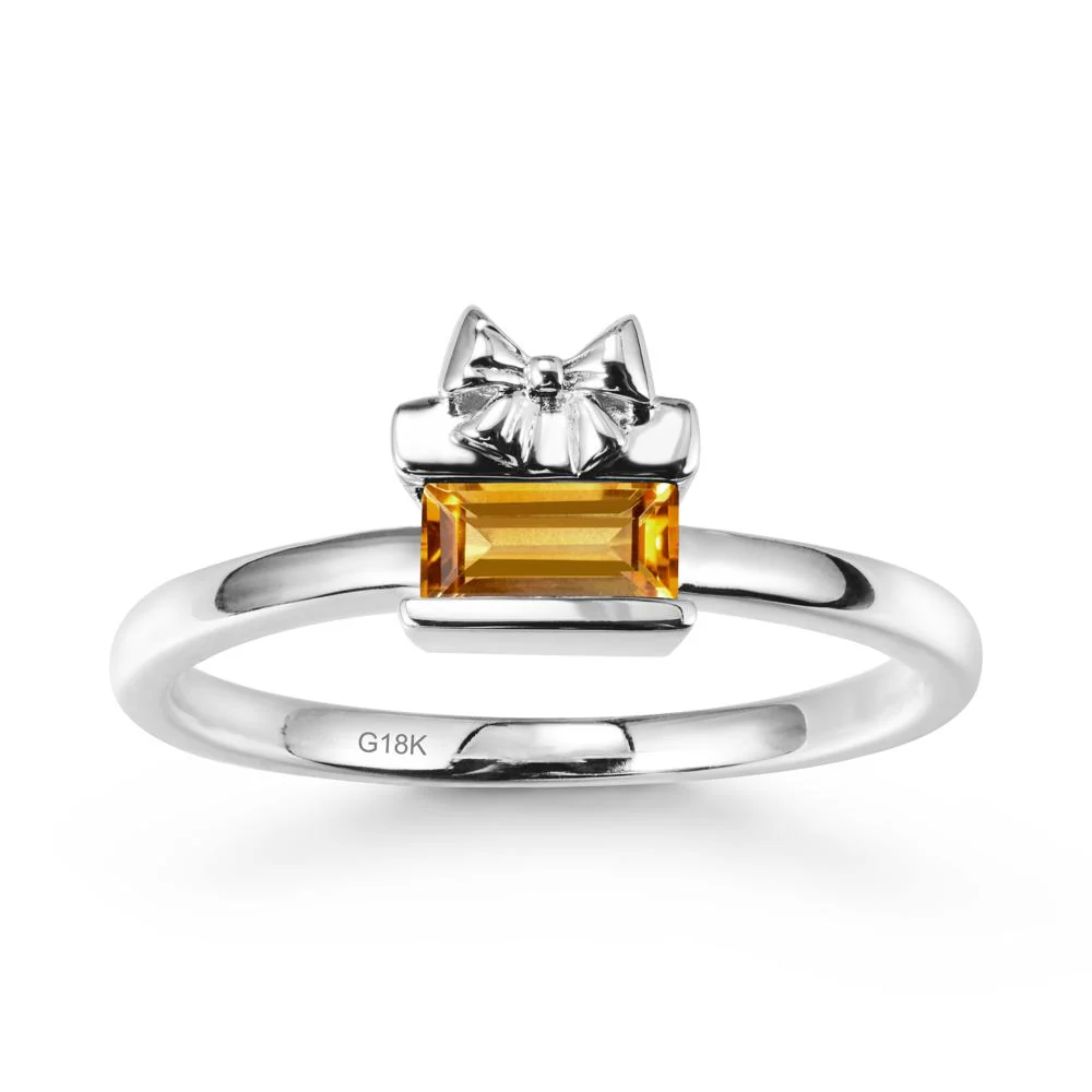 Gift Box Inspired Solitaire Citrine Ring - Image 6