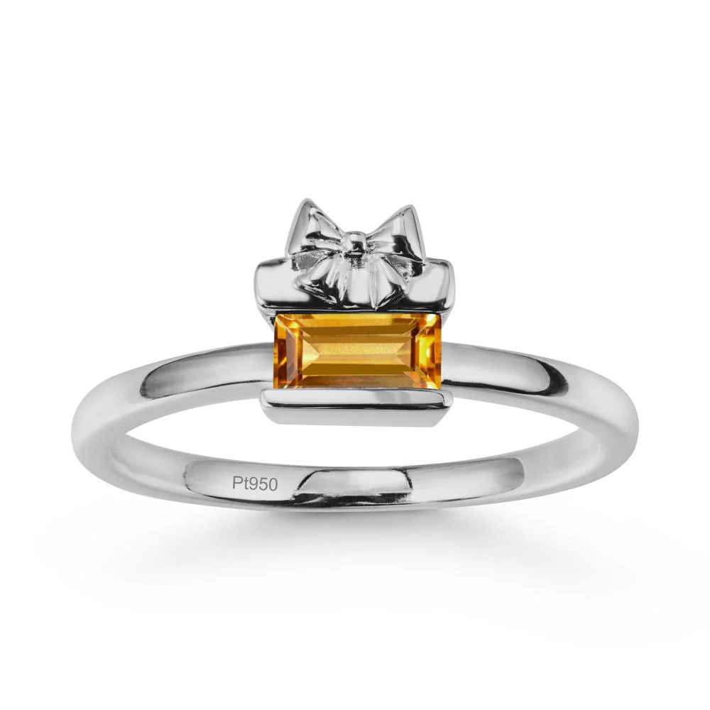 Gift Box Inspired Solitaire Citrine Ring - Image 8