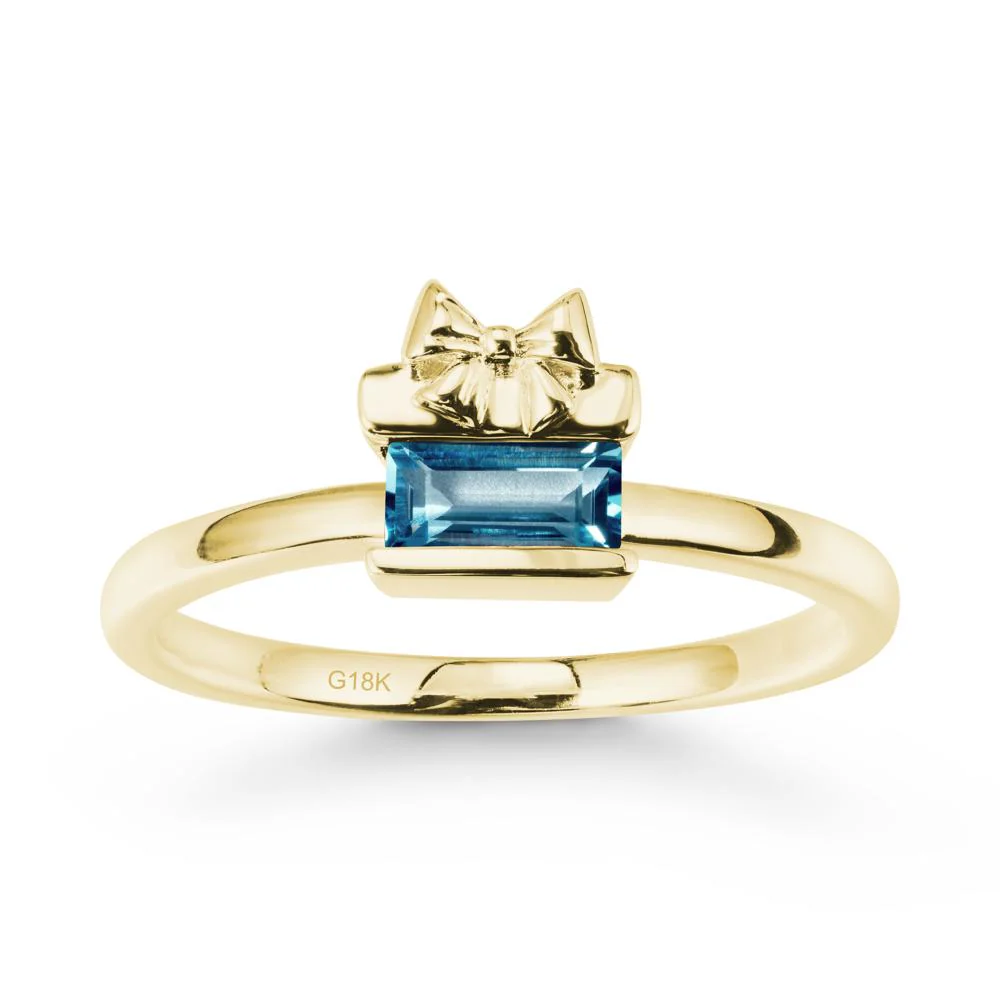 Gift Box Inspired Solitaire London Blue Topaz Ring - Image 6