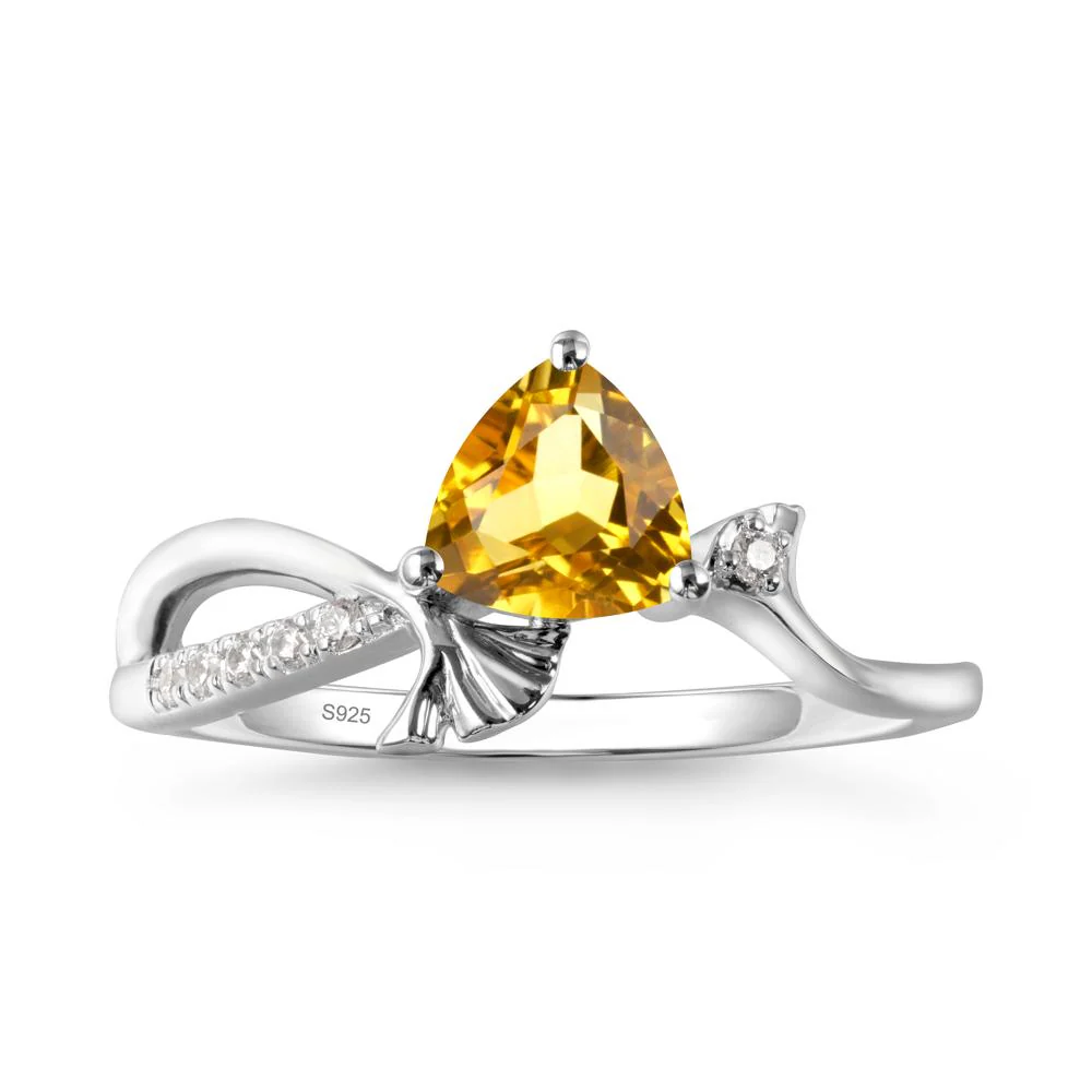 Ginkgo Leaf Trillion Citrine Ring
