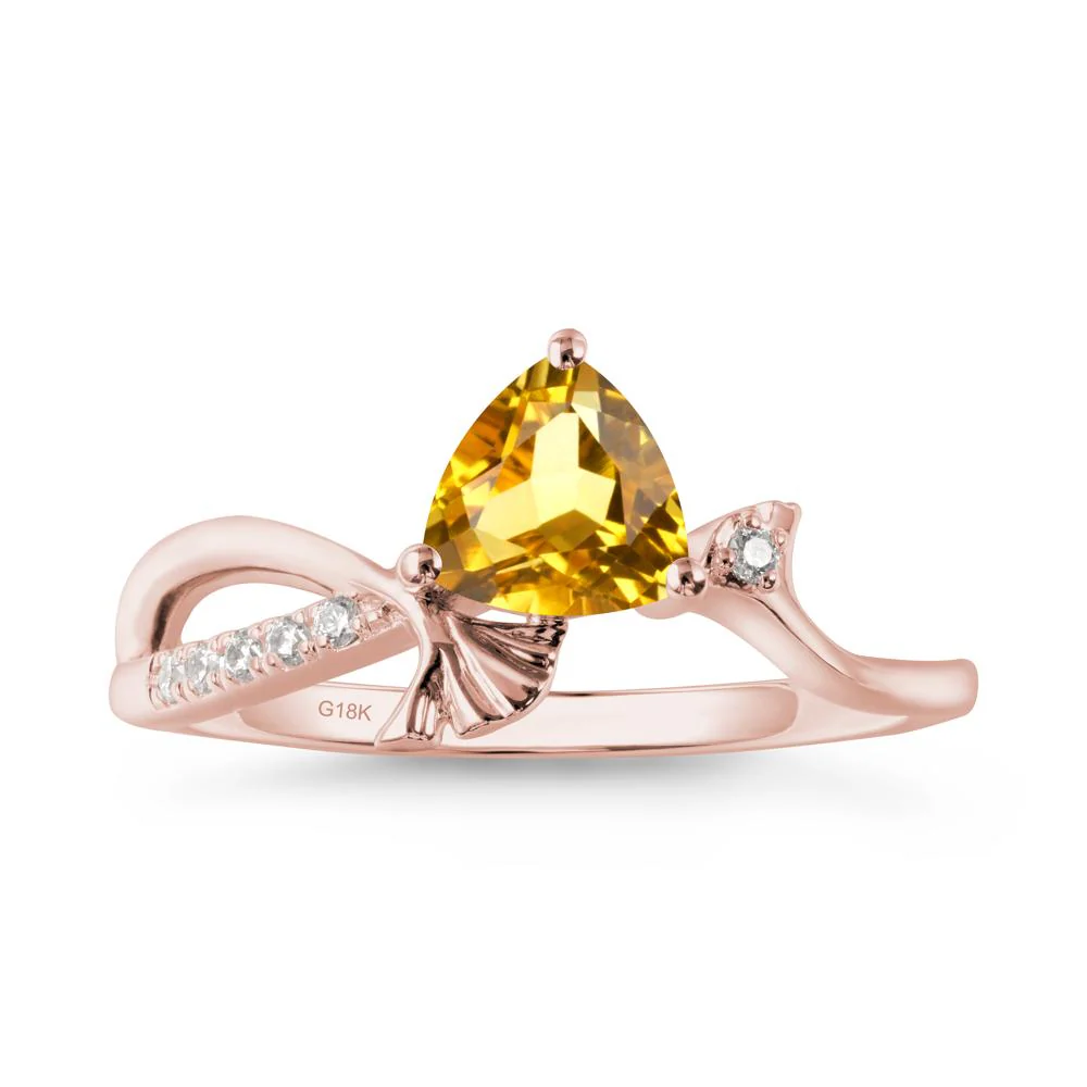 Ginkgo Leaf Trillion Citrine Ring - Image 2