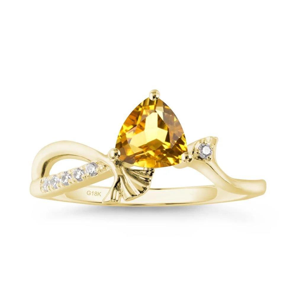 Ginkgo Leaf Trillion Citrine Ring - Image 5