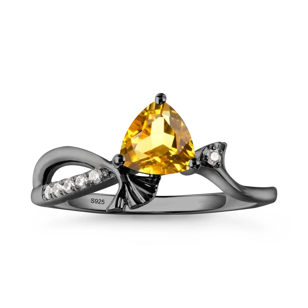 Ginkgo Leaf Trillion Citrine Ring - Image 7