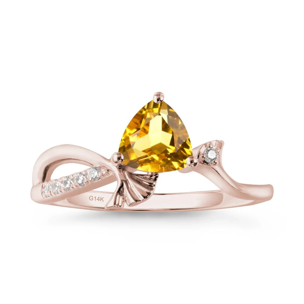 Ginkgo Leaf Trillion Citrine Ring - Image 8