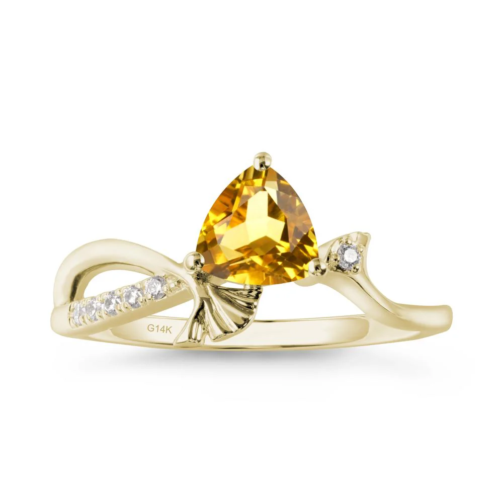 Ginkgo Leaf Trillion Citrine Ring - Image 9