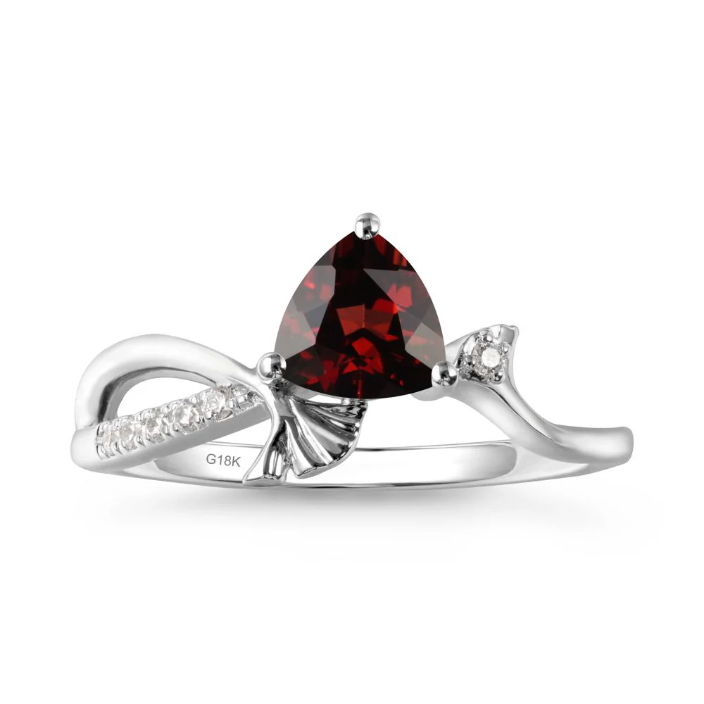 Ginkgo Leaf Trillion Garnet Ring - Image 3