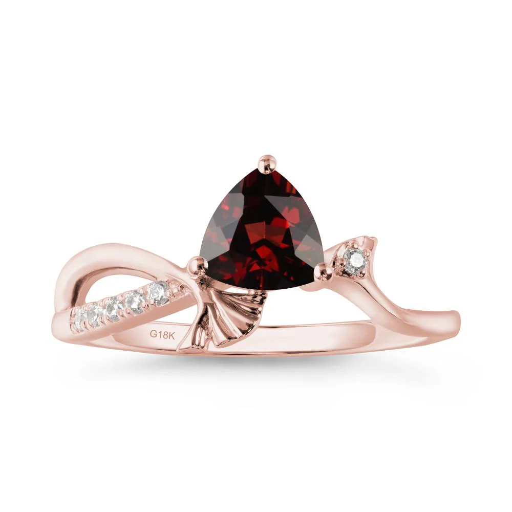 Ginkgo Leaf Trillion Garnet Ring - Image 5