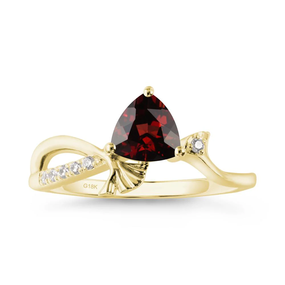 Ginkgo Leaf Trillion Garnet Ring - Image 7