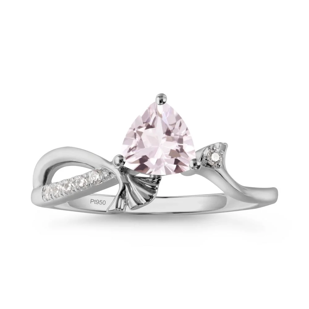 Ginkgo Leaf Trillion Morganite Ring