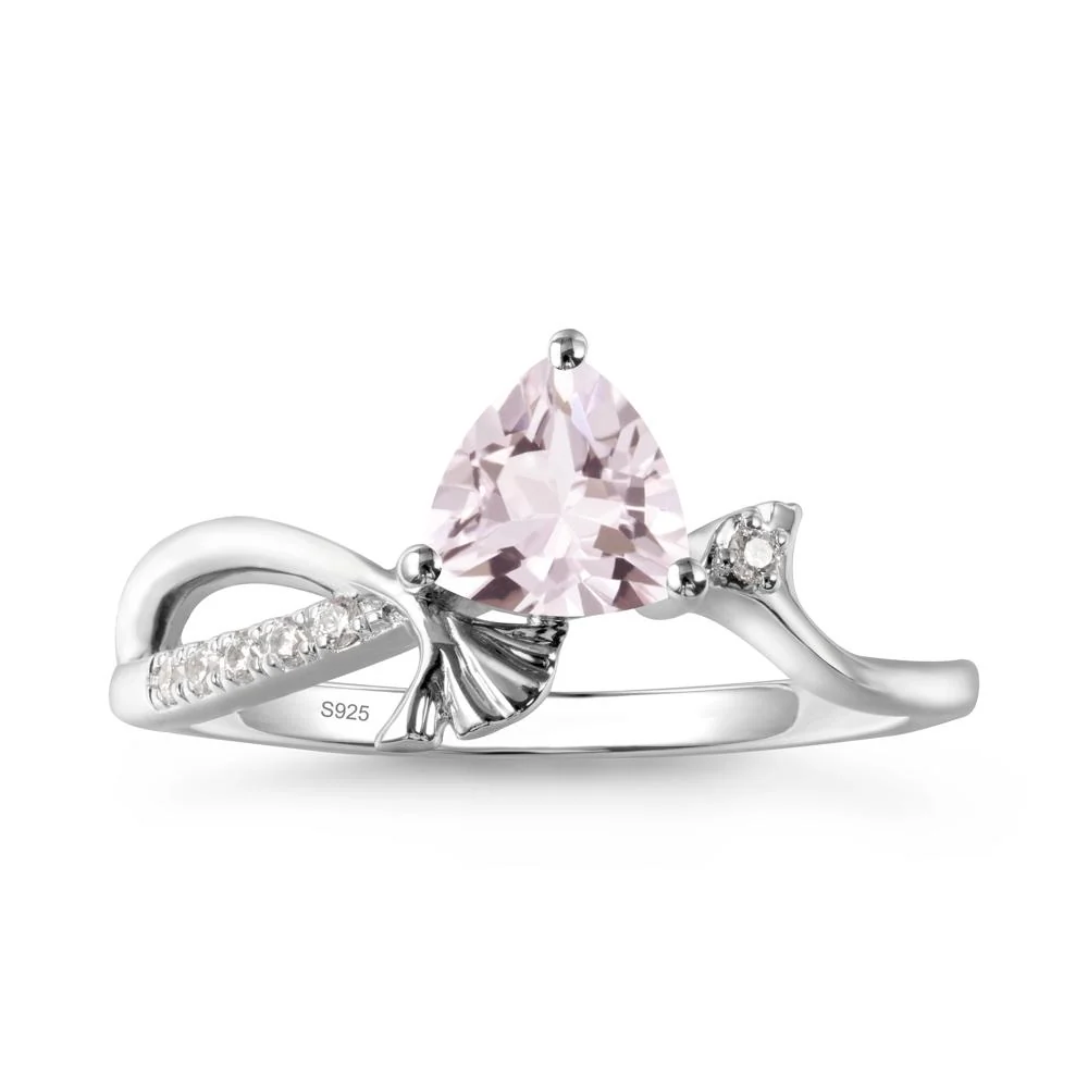 Ginkgo Leaf Trillion Morganite Ring - Image 6