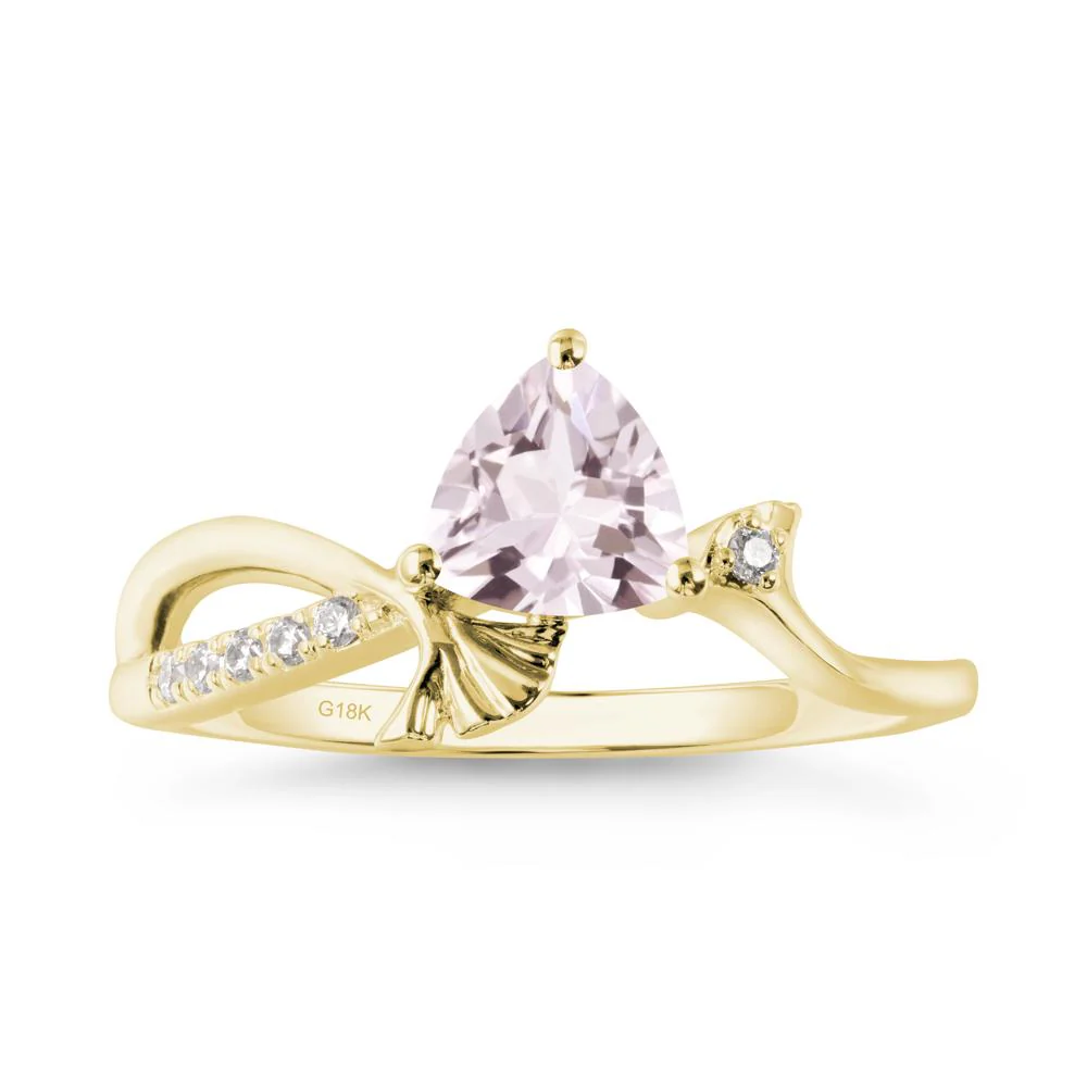 Ginkgo Leaf Trillion Morganite Ring - Image 8