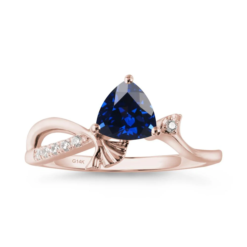 Ginkgo Leaf Trillion Sapphire Ring - Image 5