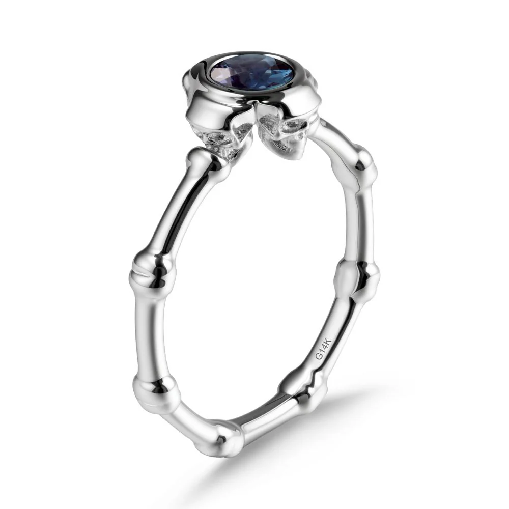 Gothic Alexandrite Skull Ring - Image 2