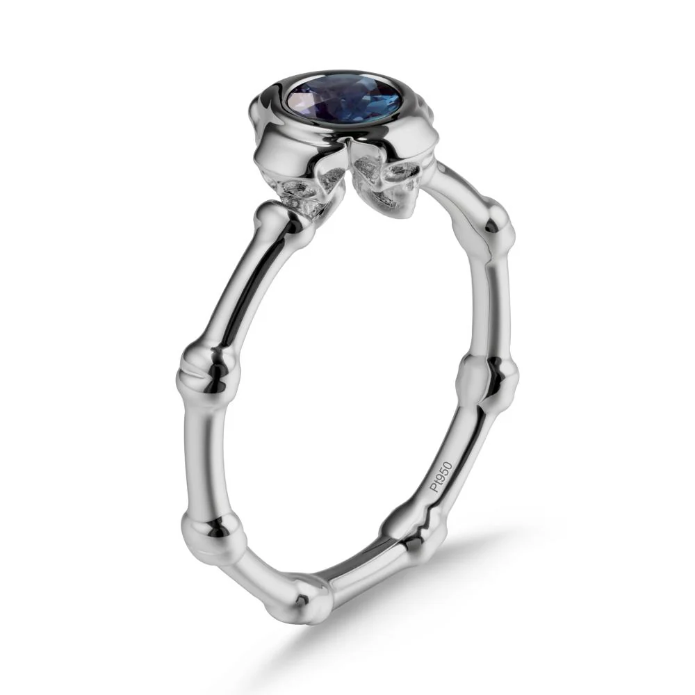Gothic Alexandrite Skull Ring - Image 8