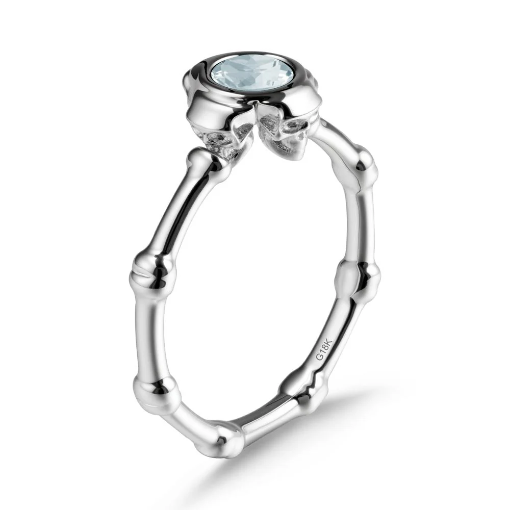 Gothic Aquamarine Skull Ring - Image 6