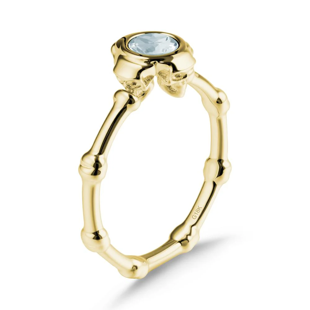 Gothic Aquamarine Skull Ring - Image 7