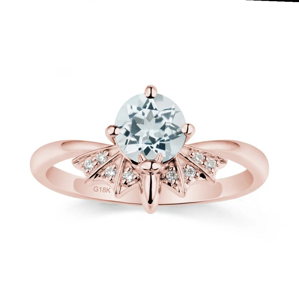 Gothic Bat Aquamarine Ring - Image 5