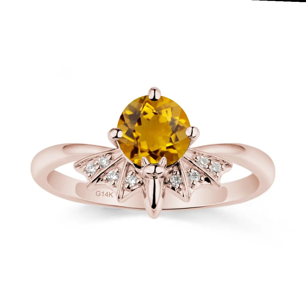 Gothic Bat Citrine Ring - Image 2