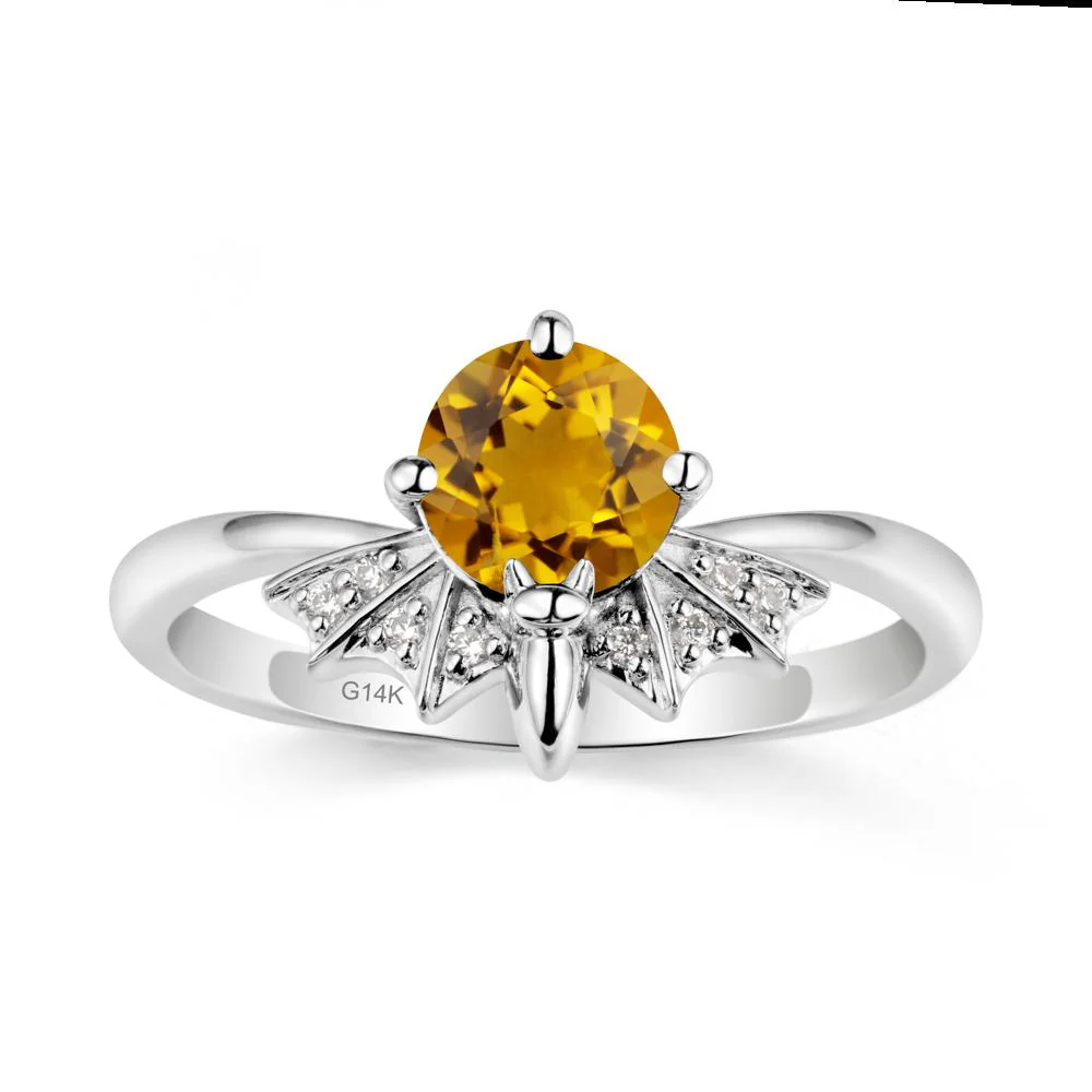 Gothic Bat Citrine Ring - Image 3