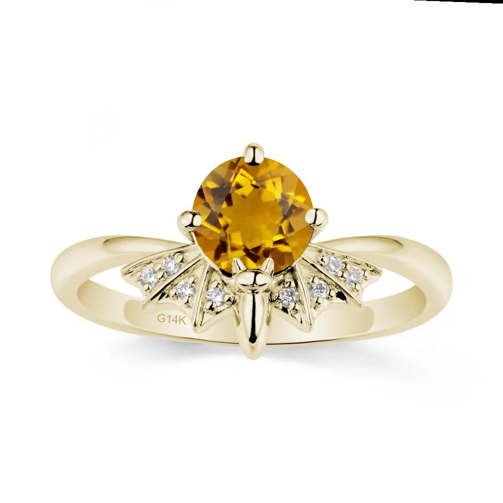Gothic Bat Citrine Ring - Image 4