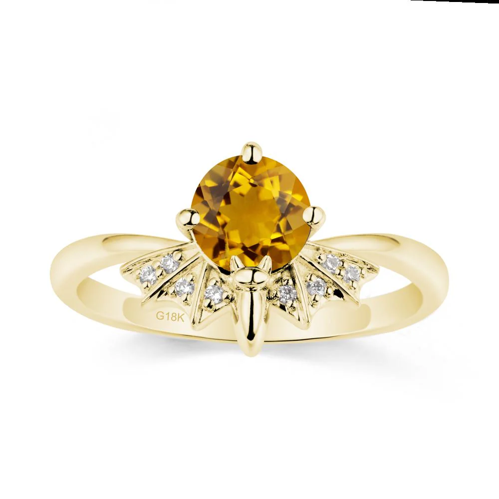 Gothic Bat Citrine Ring - Image 7